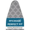 Encasa XO Ironing Board Cover and Pad 49"x18" Standard Size - Thick 3mm Felt Padded Iron Board Cover with Padding, Scorch & Stain Resistant Cotton, Heavy Duty Drawstring, Snug Fit - Grey Tiles view 1
