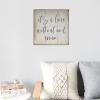Aihesui Wood Signs Wall Hanging Wall Decoration It's a Love Without End Amen Sign for Living Room Kitchen Batheroom Bedroom Office School 12x12inch, White view 4
