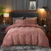 Ivellow Velvet Duvet Cover King Size 3 Pcs Flannel Blush Pink Duvet Cover King Velvet Comforter Cover Bedding Set Ultra Soft Cozy Solid Luxury Velour Duvet Cover Set Zipper Closure Corner Ties view 1