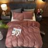 Ivellow Velvet Duvet Cover King Size 3 Pcs Flannel Blush Pink Duvet Cover King Velvet Comforter Cover Bedding Set Ultra Soft Cozy Solid Luxury Velour Duvet Cover Set Zipper Closure Corner Ties view 2