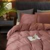 Ivellow Velvet Duvet Cover King Size 3 Pcs Flannel Blush Pink Duvet Cover King Velvet Comforter Cover Bedding Set Ultra Soft Cozy Solid Luxury Velour Duvet Cover Set Zipper Closure Corner Ties view 3