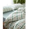 100% Natural Washed Cotton Duvet Cover,Stripe Plaid Print Luxury Soft Comfortable Breathable with Zipper Corner Ties Quilt Cover-x 180x200cm(71x79inch) view 2