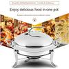 Helikim Chafing Dish Set of 2, Stainless Steel Round Buffet Chafer for Catering Party Wedding Dinner Serving Buffet Warmer with Pans and Fuel Holders,26cm view 2