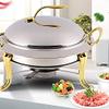 2 Pack Stainless Steel Round Buffet Chafer with Pans and Fuel Holders for Home and Restaurant Chafing Dish Catering Warmer Set,24cm view 2
