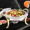2 Pack Stainless Steel Round Buffet Chafer with Pans and Fuel Holders for Home and Restaurant Chafing Dish Catering Warmer Set,24cm view 3