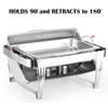 Stainless Steel Buffet Chafing Dish 9L Food Warmer Heat Container with Catering Trays, Water Pan and Fuel Holders for Wedding, Parties view 4