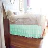 1 Piece Solid 30" Drop Split Corner Multi Ruffle Bed Skirt 600TC Egyptian Cotton (Aqua, Twin) view 1