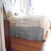 1 Piece Solid 30" Drop Split Corner Multi Ruffle Bed Skirt 600TC Egyptian Cotton (Light Gray, Twin) view 1