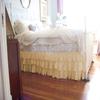 1 Piece Solid 30" Drop Split Corner Multi Ruffle Bed Skirt 600TC Egyptian Cotton (Beige, Twin XL) view 1