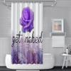 DORCEV 72x84inch Get Naked Shower Curtain Purple Elegant Flower Chic Marble Texture Golden Dust Aesthetic Modern Artwork Bath Curtain for Woman Girly Bathroom Bathtub Liner Decor Polyester with Hooks view 2
