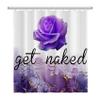 DORCEV 72x84inch Get Naked Shower Curtain Purple Elegant Flower Chic Marble Texture Golden Dust Aesthetic Modern Artwork Bath Curtain for Woman Girly Bathroom Bathtub Liner Decor Polyester with Hooks view 3