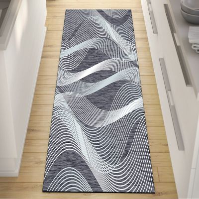 FFcarpet Hallway Runner Rug Non Slip 3'7"x7' Contemporary Runner Rugs Non Skid for Kitchen Hallway Living Room