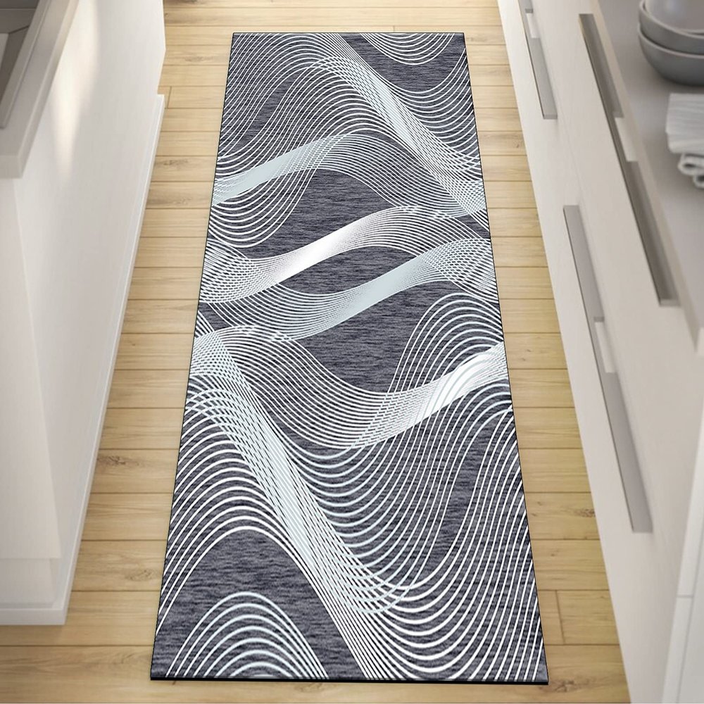 FFcarpet Hallway Runner Rug Non Slip 3'7"x7' Contemporary Runner Rugs Non Skid for Kitchen Hallway Living Room