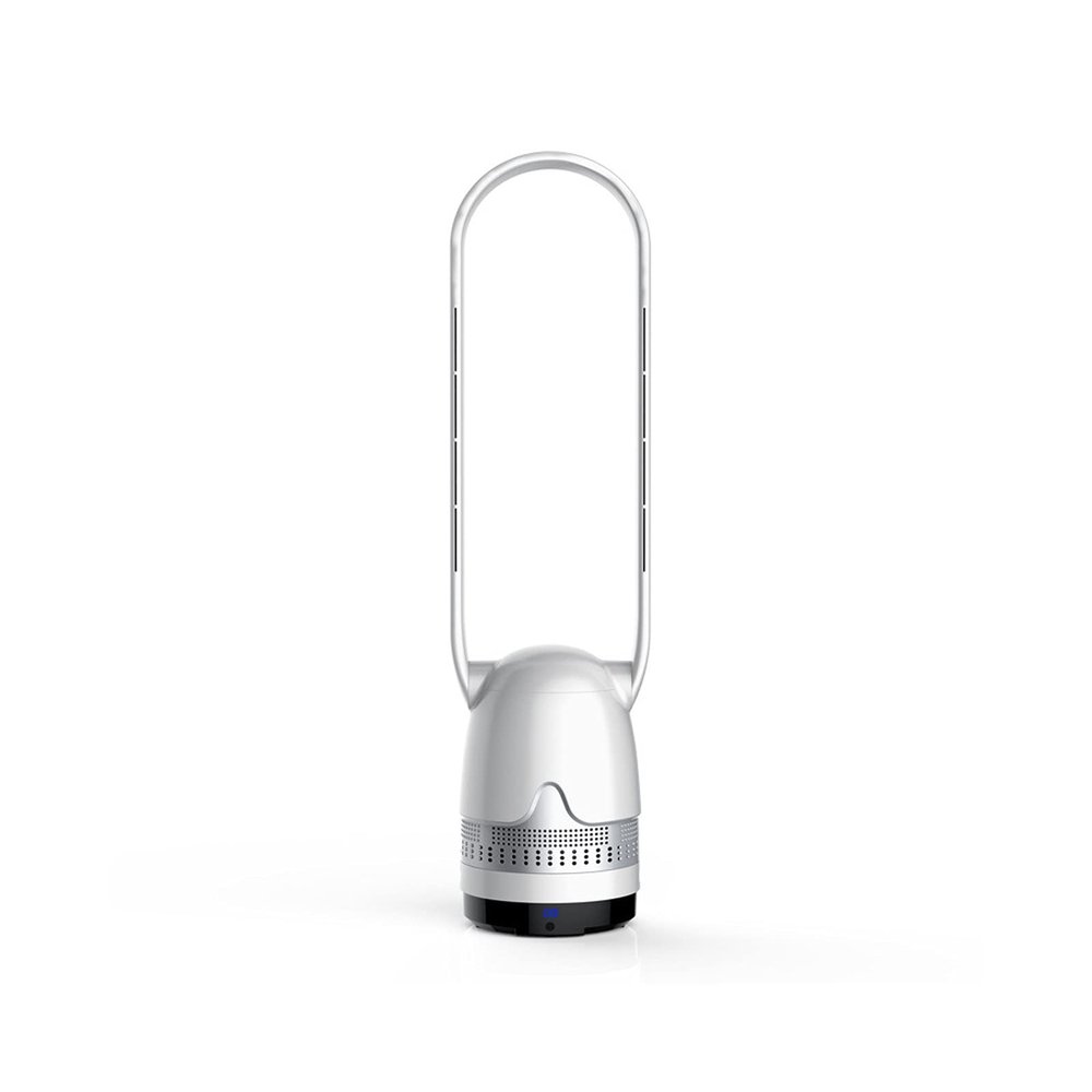 Floor Bladeless FanTower Fan, with Remote ControlPurification Fan, Heating FanVertical Fan LED Display with Auto Off, 8Speeds, 7H Timer, for Bedroom Living Rooms Table Office Desktop