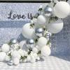 24 Inch Latex Round Balloons 10 Pack Silver Thick Giant Balloons for Photo Shoot Wedding Baby Shower Birthday Party Decorations by IN-JOOYAA view 4