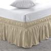 Amuze Bedding Easy Fit Elastic Wrap Around Ruffled BedSkirt Recron Drop Length 15 Inches (Taupe,Twin) view 1