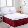 Amuze Bedding Easy Fit Elastic Wrap Around Ruffled BedSkirt Recron Drop Length 15 Inches (Burgundy,Twin) view 2