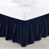 Amuze Bedding Easy Fit Elastic Wrap Around Ruffled BedSkirt Recron Drop Length 15 Inches (Navy Blue,Expanded Queen) view 1