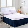 Amuze Bedding Easy Fit Elastic Wrap Around Ruffled BedSkirt Recron Drop Length 15 Inches (Navy Blue,Expanded Queen) view 2