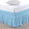 Amuze Bedding Easy Fit Elastic Wrap Around Ruffled BedSkirt Recron Drop Length 15 Inches (Sky Blue,Short Queen) view 1