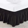 Amuze Bedding Easy Fit Elastic Wrap Around Ruffled BedSkirt Recron Drop Length 15 Inches (Black,Short Queen) view 1