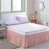 Amuze Bedding Easy Fit Elastic Wrap Around Ruffled BedSkirt Recron Drop Length 15 Inches (Peach,Twin) view 2