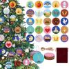 Blulu 25 Pcs Jesse Tree Ornaments Wood Jesse Christmas Advent Calendar Ornaments Wooden Christmas Tree Decorations for Xmas Family Advent Celebration Hanging Decorations (No Hole) view 1