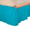Amuze Bedding Easy Fit Elastic Wrap Around Ruffled BedSkirt Recron Drop Length 15 Inches (Turquoise Blue,Short Queen) view 1