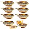 Satvik 8 pc Handmade Golden Engraved Kuber Diya Made of Virgin Brass. Diwali Diya Vilakku for Puja Pooja. Traditional Indian Oil Lamp. Deepawali Decoration Gift Items view 1