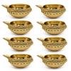 Satvik 8 pc Handmade Golden Engraved Kuber Diya Made of Virgin Brass. Diwali Diya Vilakku for Puja Pooja. Traditional Indian Oil Lamp. Deepawali Decoration Gift Items view 3