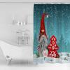 ALAGEO Gnome Shower Curtain Christmas Gnome Shower Curtains for Bathroom Decor, Red Christmas Tree for Christmas Decoration Bath Curtains Sets with Hooks Waterproof Extra Long 72" x 84" view 2