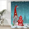 ALAGEO Gnome Shower Curtain Christmas Gnome Shower Curtains for Bathroom Decor, Red Christmas Tree for Christmas Decoration Bath Curtains Sets with Hooks Waterproof Extra Long 72" x 84" view 3