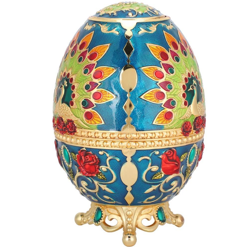Metal Toothpick Holder Dispenser, Retractable Toothpick Dispenser with Bottle Opener Peacock Egg Shape Multifunctional Storage Box