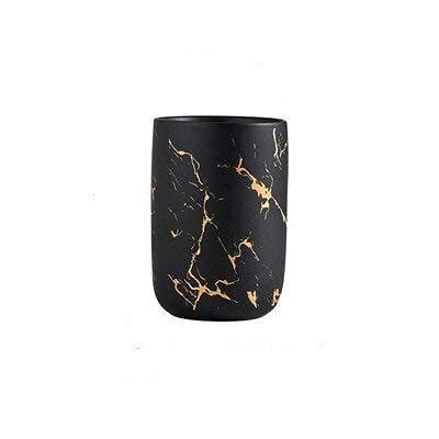 Crysdaralovebi Ceramic Imitation Marble Bathroom Accessory Set Washing Tools Bottle Mouthwash Cup Soap Toothbrush Holder Household Articles (1pcs cup1)