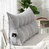 AYLYHD Sofa Bed Large Triangular Wedge Cushion Bedroom Double Bed Backrest Pillow Detachable Cover Reading Backrest Cushion (Color : Gray, Size : 180x50x20cm) view 2