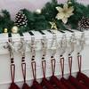 Christmas Stocking Holder for Mantle Set of 8, Reusable Christmas Stocking Hooks, No-Damage Xmas Hanger for Fireplace mantle Grip Stand Christmas Decoration Ornaments Hanging Sliver Shelf Floor view 1