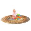 Ambesonne Bagel Round Blanket, Wholegrain Tasty and Poppy Pastry with Sesame Seeds on Food Art Picture, Lightweight Sofa & Bed Cover Gift for Mom from Daughter, 71" Round, Pale Brown and Eggshell view 2