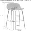 Crosley Furniture Riley Upholstered Seat Bar Stools Set of 2, Gray/Matte Black view 3