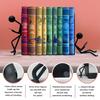 Ottimo Heavy Duty Metal Unique Office Desk Bookends for use as Bookshelf Decor, Home, Office or Kitchen Shelves. Unique, Cute and Decorative Book Stopper to Hold Books, Great Gift Idea (Black) view 3