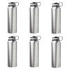 6 Stainless Steel Vacuum Water Bottles Set, 41 oz. - Double wall - Silver view 1