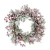 Abbott Collection 27-FIRSTSNOW-305 Frosty Wreath with Berries, Green/Red view 1
