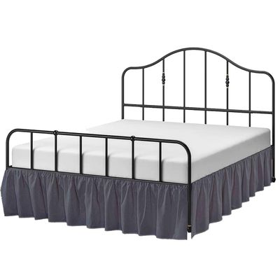 Yarns of Cotton Ruffled Bed Skirt with Split Corners - Dust Ruffle Split Corner Bedskirts - Platform Base Three Sided Coverage Bedskirt - 100% Microfiber Gathered Bed Skirt - Full 18" Drop, Dark Grey