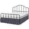 Yarns of Cotton Ruffled Bed Skirt with Split Corners - Dust Ruffle Split Corner Bedskirts - Platform Base Three Sided Coverage Bedskirt - 100% Microfiber Gathered Bed Skirt - Full 18" Drop, Dark Grey view 1