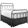 Yarns of Cotton Ruffled Bed Skirt with Split Corners - Dust Ruffle Split Corner Bedskirts - Platform Base Three Sided Coverage Bedskirt - 100% Microfiber Gathered Bed Skirt - Full 18" Drop, Dark Grey view 2