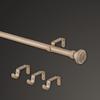 MODE Farmhouse Collection 1 1/8" Diameter Curtain Rod Set with Porch Doorknob Curtain Rod Finials and Steel Wall Mounted Adjustable Curtain Rod, Fits 72 to 144 Windows, Weathered Oak view 2