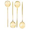 16 Piece Set of Novelty Serving Spoon & Spork Gold for Dinner Parties, Wedding, Thanksgiving view 3