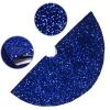 Atiming 48 inches Blue Sequin Christmas Tree Skirt Base Cover Navy Blue Christmas Tree Skirt Glitter Xmas Tree Skirt Mat Sparkly for Christmas New Year Holiday Decorations (Blue, 122cm) view 3