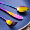 SAOSHYPEI Travel Utensils with Case, 4-Piece Stainless Steel Set, Rainbow view 3
