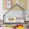 AOCHUANG Solid Wood Full Size Daybed, Platform Bed with Roof, Wooden House Bed Frame for Kids, Teen, Toddler, Can be Decorated (Gray) view 4