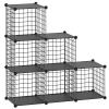HUBSON Wire Cube Storage Organizer, Book/Toy/Craft/Potted Plants and petCloset Organizers and Storage Shelves?6-Cube Freely Combinable Metal Grids Storage Shelf,Black Plus Iron view 1